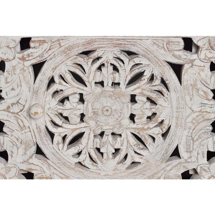 Giner y Colomer Mueble TV en Madera de Mango Tallada a Mano con Metal 170 cm Blanco 5