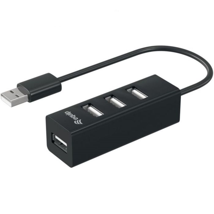 Equip 128955 Concentrador Hub USB 2.0 de 4 Puertos USB-A Color Negro, Compatible con PC y Portátiles Windows/Mac, Expansor Equip 128955 Concentrador Hub USB 2.0 de 4 Puertos USB-A Color Negro, Compatible con PC y Portátiles Windows/Mac, Expansor