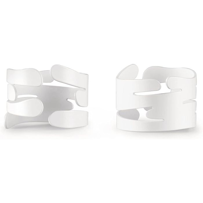 Alessi BM17S2 W Barkring Set de Dos Servilleteros Blancos, Diseño Boucquillon Maaoui Alessi BM17S2 W Barkring Set de Dos Servilleteros Blancos, Diseño Boucquillon Maaoui