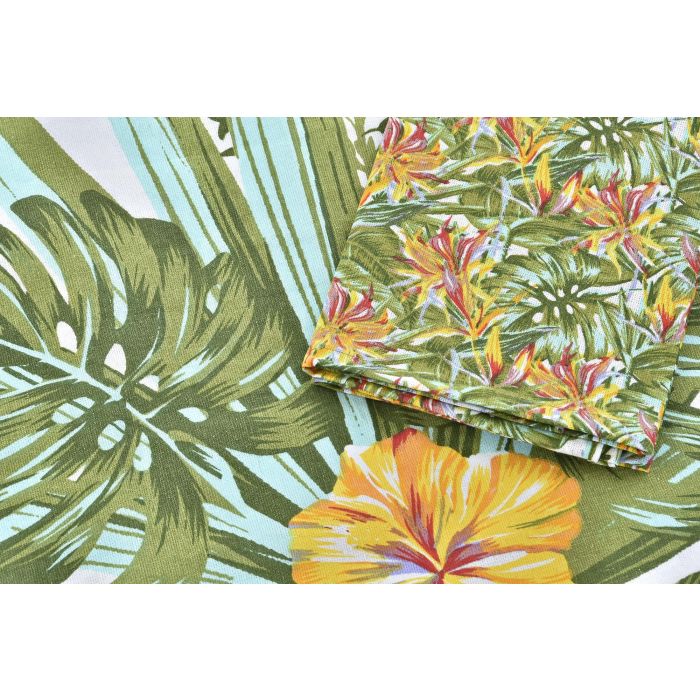 DKD Home Decor Delantal Tropic Garden Poliéster Tropical Multicolor Blanco 80x60 cm - Pack 4 Unidades (2 Sets) 2 DKD Home Decor Delantal Tropic Garden Poliéster Tropical Multicolor Blanco 80x60 cm - Pack 4 Unidades (2 Sets) 2
