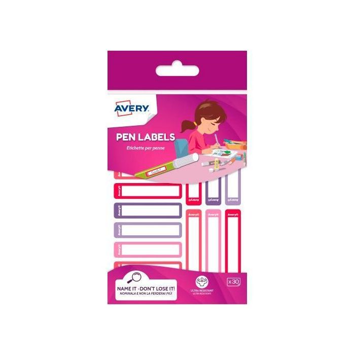 Avery Etiquetas Permanentes 50x10 mm Manual Para Bolígrafos Y Lápices 15 X 2H Rosa-Violeta Avery Etiquetas Permanentes 50x10 mm Manual Para Bolígrafos Y Lápices 15 X 2H Rosa-Violeta