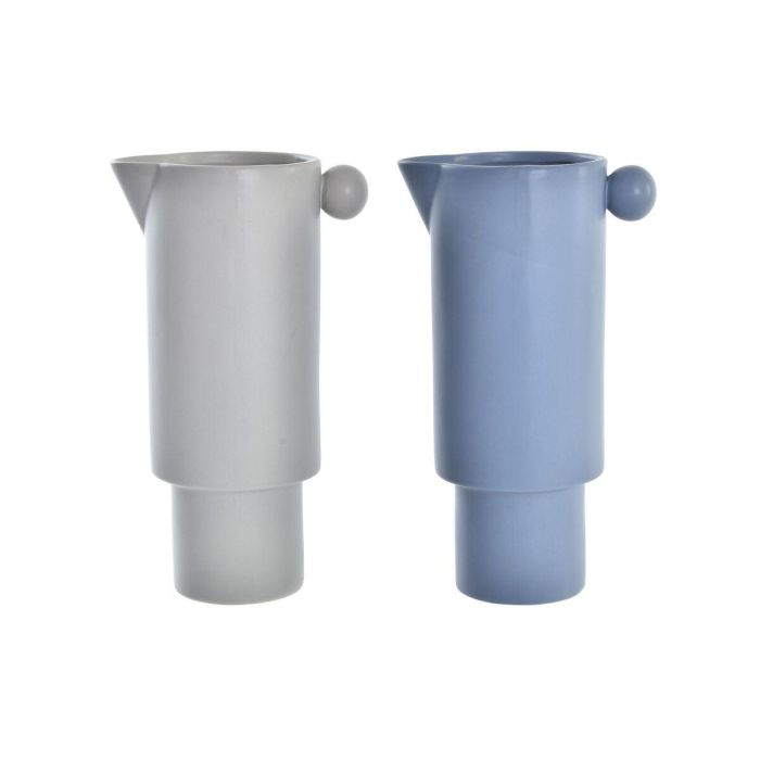Jarron Urban DKD Home Decor Azul Gris 11.5 x 29 x 17 cm (2 Unidades) Jarron Urban DKD Home Decor Azul Gris 11.5 x 29 x 17 cm (2 Unidades)