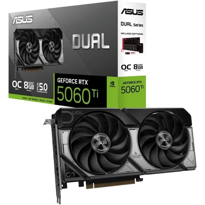 Asus Tarjeta Gráfica DUAL-RTX5060TI-O8G GeForce RTX 5060 Ti OC 8GB GDDR7 2