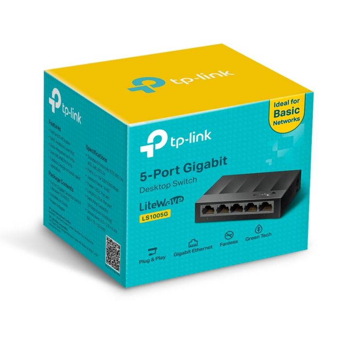 Switch de Sobremesa TP-Link LS1005G 10/100 Mbps Negro 2 Switch de Sobremesa TP-Link LS1005G 10/100 Mbps Negro 2