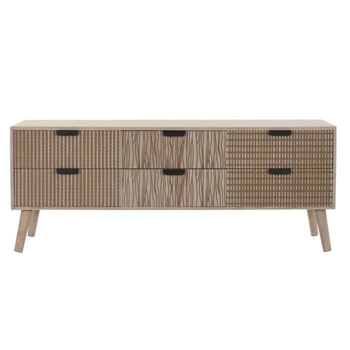 DKD Home Decor Mueble para Televisión Estilo Boho Marrón, Materiales Abeto y MDF, Medidas 120 cm Ancho x 40 cm Fondo x 47 cm Alto 5