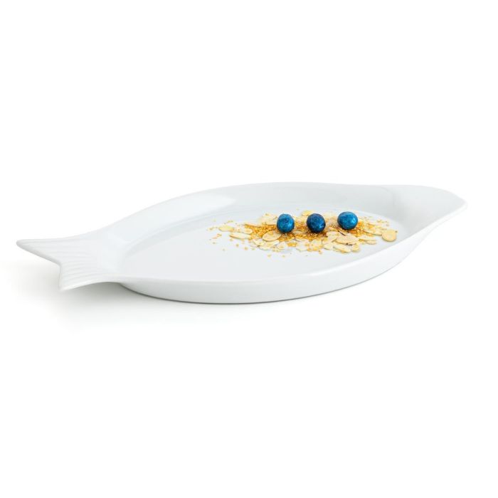 Quid Fuente de Servicio Pez Porcelana Gastro Blanca Brillo 32.5x15.5x2.5 cm, Apta Lavavajillas y Microondas, Set de 6 Unidades 3 Quid Fuente de Servicio Pez Porcelana Gastro Blanca Brillo 32.5x15.5x2.5 cm, Apta Lavavajillas y Microondas, Set de 6 Unidades 3