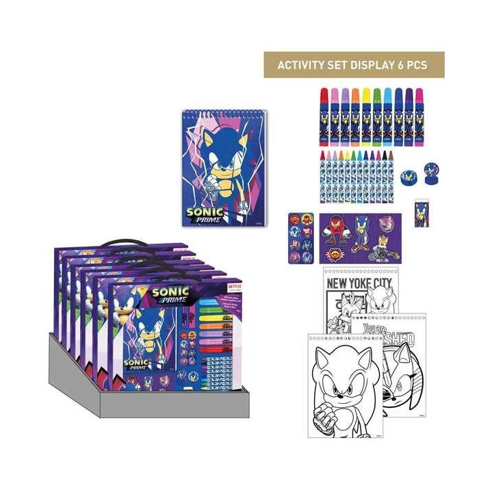 Set Papelería Coloreable Display Sonic 30.0 X 30.0 X 2.5 Cm 6