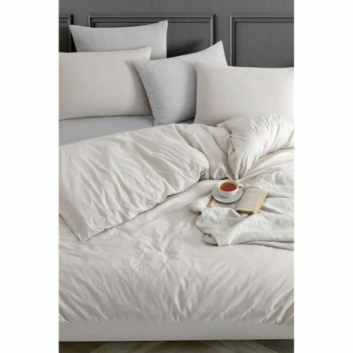 Juego de Cama 220x240 cm + 2 Fundas de Almohada 60x60 cm 70% Algodón 30% Poliéster Beige ASI8684283020133 1