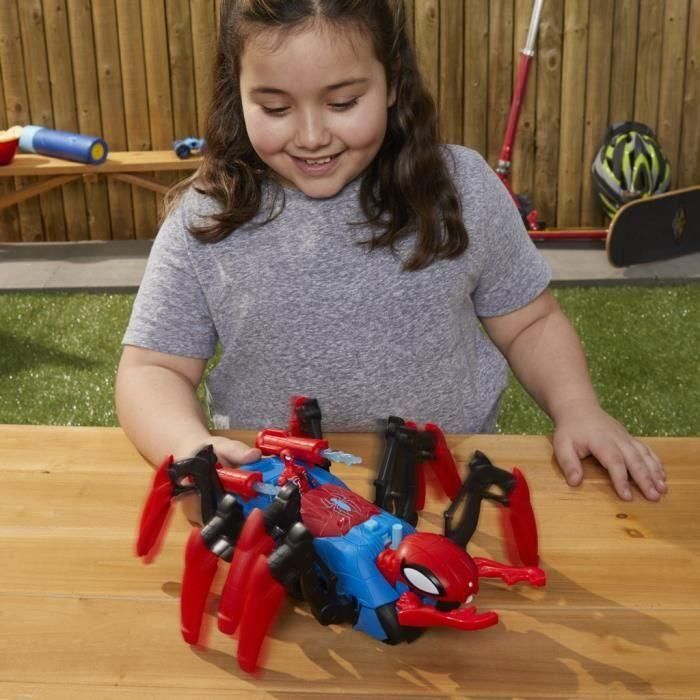 Marvel Spider-Man Spider Battle Vehicle, juguetes de superhéroes para niños, lanza agua y proyectiles, 4 años 1