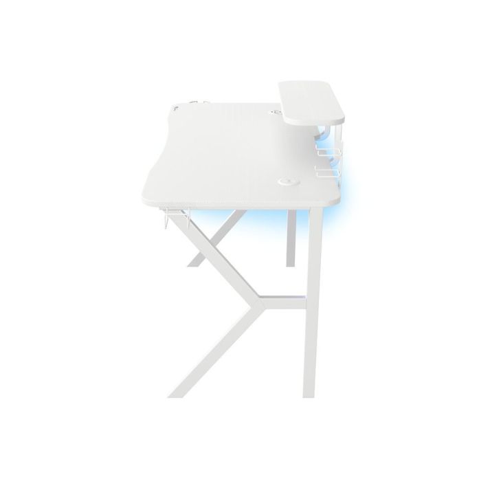 GENESIS Holm 320 RGB Mesa Gaming Blanca, Iluminación RGB, Hub USB 3.0, Carga Inalámbrica, Soporte Auriculares y Monitor 120x60 cm 4 GENESIS Holm 320 RGB Mesa Gaming Blanca, Iluminación RGB, Hub USB 3.0, Carga Inalámbrica, Soporte Auriculares y Monitor 120x60 cm 4