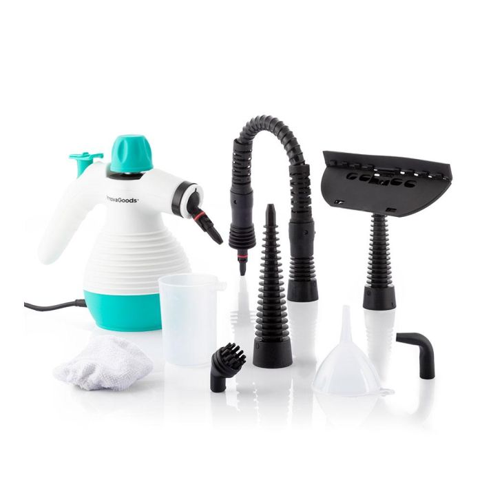 Vaporeta de Mano Multiusos con Accesorios 9 en 1 Steany InnovaGoods 0,35 L 3 Bar 1000W 1 Vaporeta de Mano Multiusos con Accesorios 9 en 1 Steany InnovaGoods 0,35 L 3 Bar 1000W 1