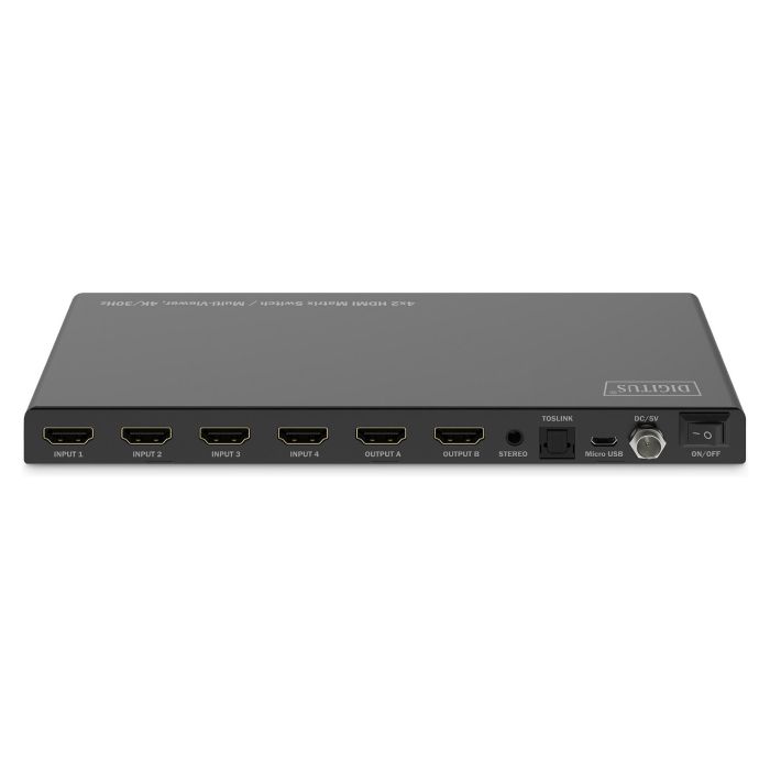 Digitus Matrix Switch HDMI 4x2 4K/30Hz AV con Mando a Distancia y Puerto IR Receptor 3