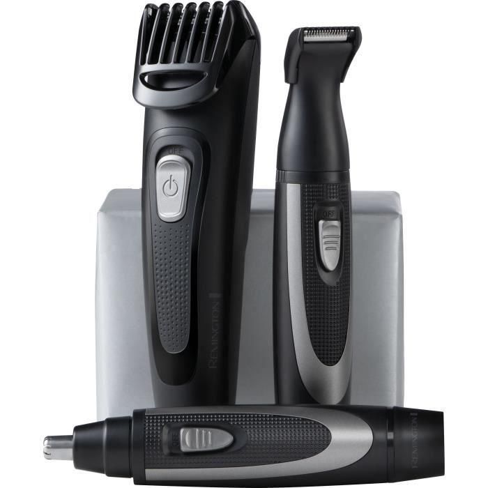 Kit para barba - REMINGTON - The Works - Recortadora autoafilable - Peine ajustable - Autonomía de batería 45 min - USB Kit para barba - REMINGTON - The Works - Recortadora autoafilable - Peine ajustable - Autonomía de batería 45 min - USB
