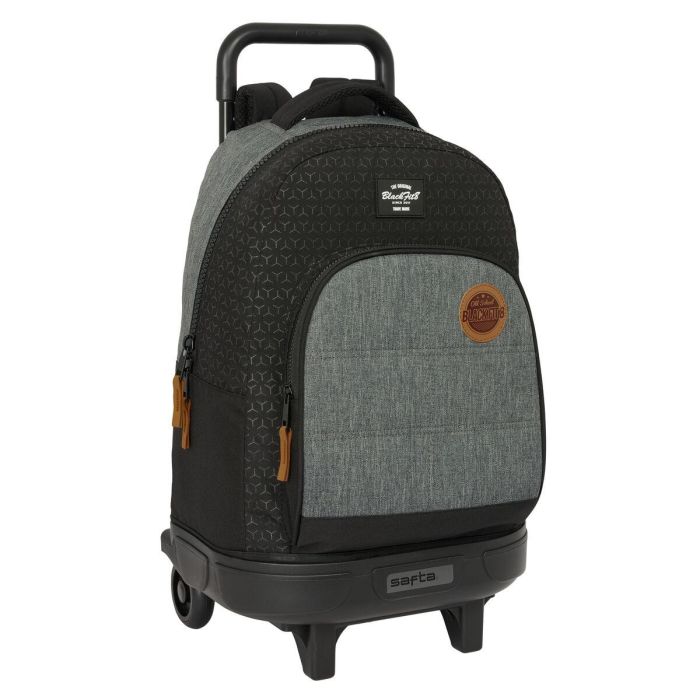 Mochila Escolar con Ruedas BlackFit8 Old school Negro Gris 33 x 45 x 22 cm