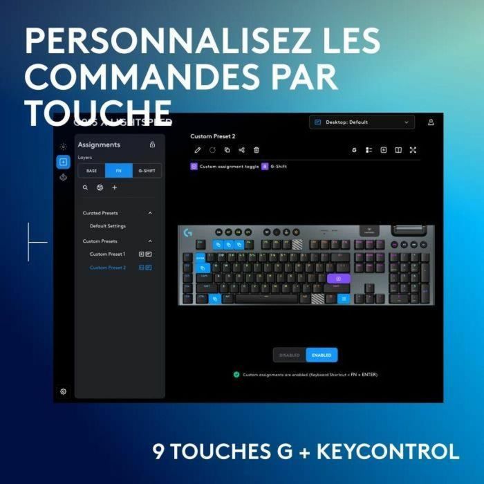 Logitech G G915 TKL X Teclado gaming inalámbrico Switch lineal AZERTY Negro 3