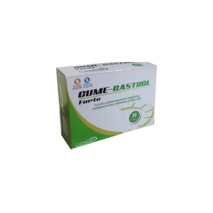 CUMEDIET Cume-Gastrol Forte 20 Comprimidos - Suplemento Digestivo con Carbón Activado, Zinc y Probióticos