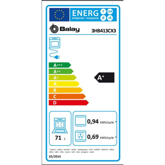 Horno Balay 3HB413CX3 71 L 1 Horno Balay 3HB413CX3 71 L 1