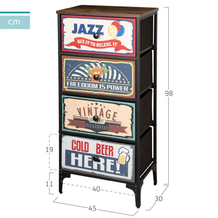 Cómoda Max Home Vintage 45 x 98 x 30 cm 3 Cómoda Max Home Vintage 45 x 98 x 30 cm 3