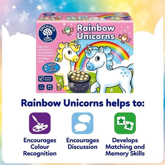 Unicornios multicolores - Juego de parejas - HUERTO 4 Unicornios multicolores - Juego de parejas - HUERTO 4