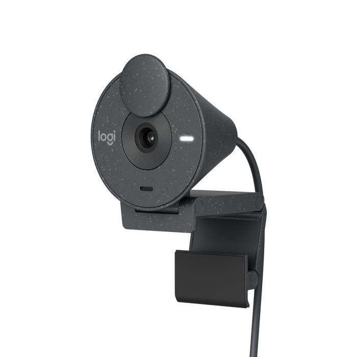 Logitech Brio 300 Full HD Webcam con confidencialidad, reducción de micro ruido, USB -C - Grafito