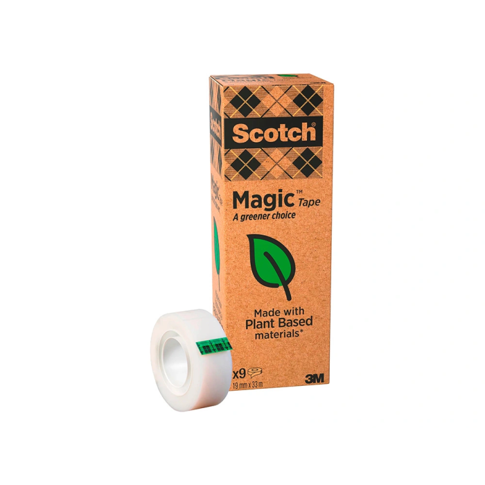Scotch Cinta Adhesiva Magic Invisible Eco 33 mt x 19 mm Pack 9 Unidades 1 Scotch Cinta Adhesiva Magic Invisible Eco 33 mt x 19 mm Pack 9 Unidades 1