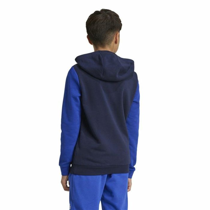 Sudadera con Capucha Niño Adidas Essentials Big Logo Colorblock Azul 4 Sudadera con Capucha Niño Adidas Essentials Big Logo Colorblock Azul 4