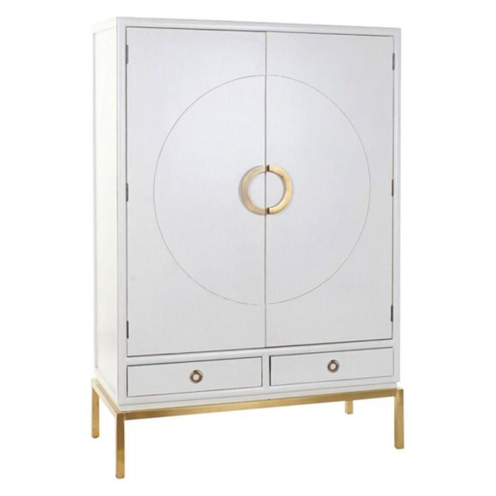Armario DKD Home Decor Blanco Dorado Metal Álamo 120 x 50 x 175 cm Armario DKD Home Decor Blanco Dorado Metal Álamo 120 x 50 x 175 cm