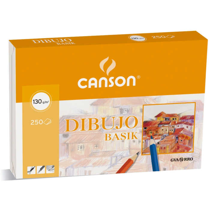 Canson Caja de Láminas Dibujo Basik 250 Hojas 130 gr. 21x29,7 cm 1