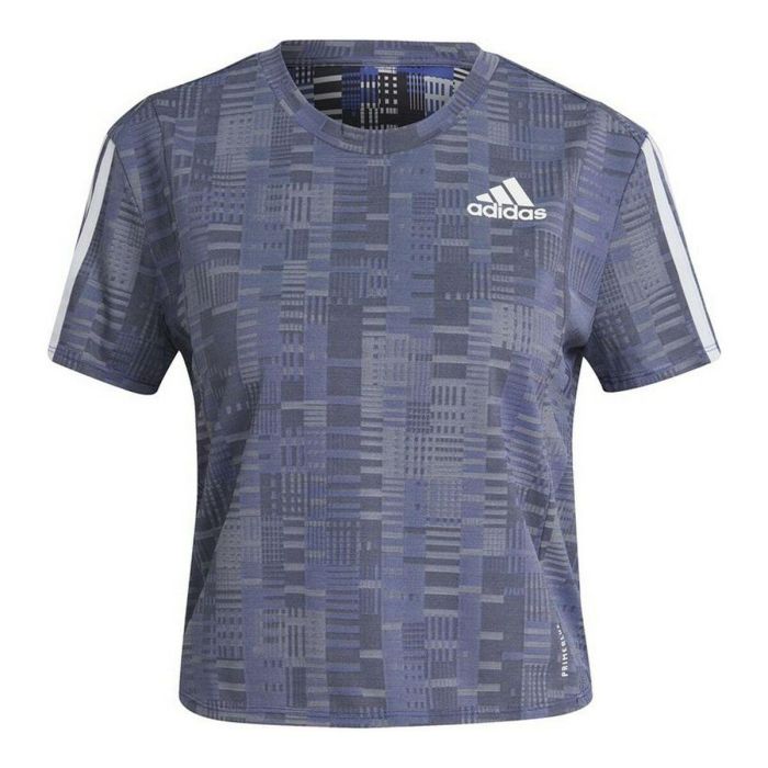 Camiseta de Manga Corta Mujer Adidas Own The Run Azul Acero 1 Camiseta de Manga Corta Mujer Adidas Own The Run Azul Acero 1