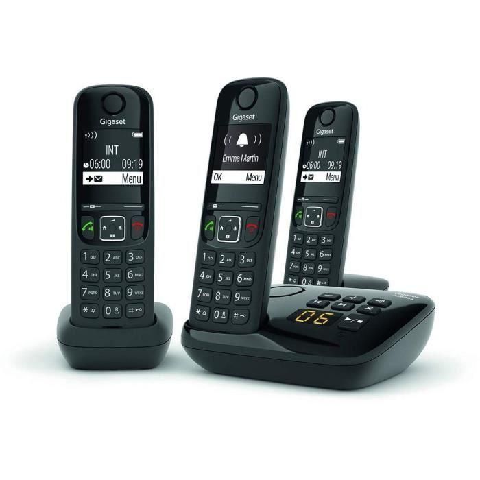 Gigaset AS690 A Teléfono fijo Trio con Contestador Automático, Manos Libres HSP, Bloqueo de Llamadas y Directorio de 100 Contactos Negro 1 Gigaset AS690 A Teléfono fijo Trio con Contestador Automático, Manos Libres HSP, Bloqueo de Llamadas y Directorio de 100 Contactos Negro 1
