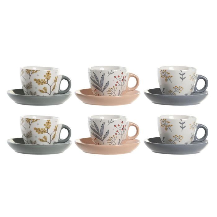 Cafe Cottage DKD Home Decor Rosa Palo Azul 11 x 2 x 11 cm Set de 6