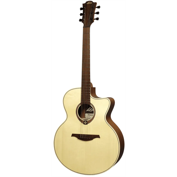 LAG Guitarra Acústica Jumbo Cutaway Tramontane 177 A/E Abeto Engelmann, Khaya - Natural Satinado 2