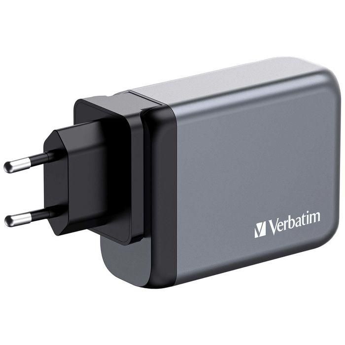 Verbatim GNC-100 Cargador de Pared Gan 100W con 1x USB-A 3.0 y 3x USB-C 3.0 2