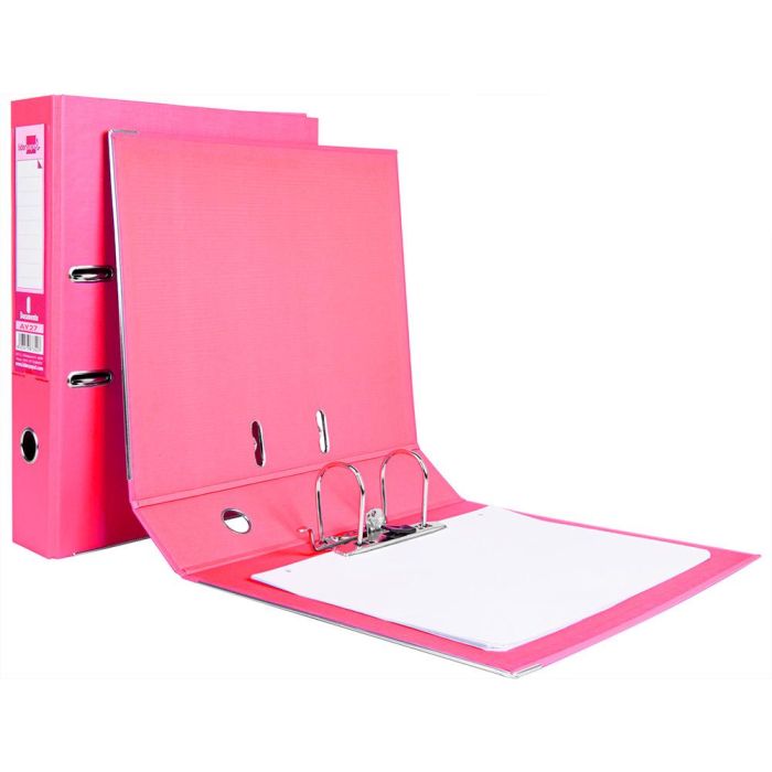 Archivador De Palanca Liderpapel Folio Documenta Forrado Pvc Con Rado Lomo 75 mm Rosa Compresor Metalico 6 unidades 8