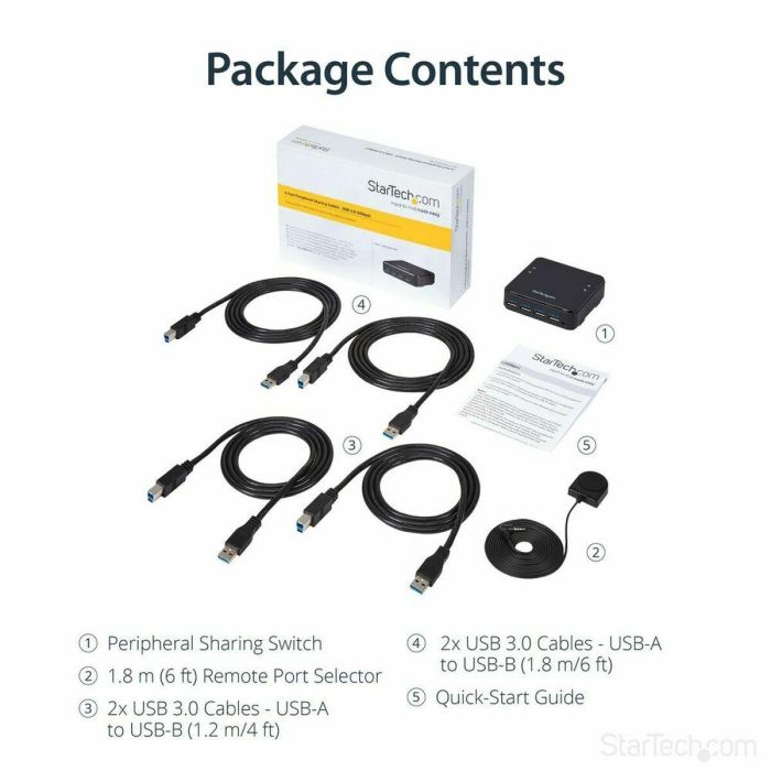Hub USB Startech HBS304A24A Negro 5 Gbit/s 2 Hub USB Startech HBS304A24A Negro 5 Gbit/s 2