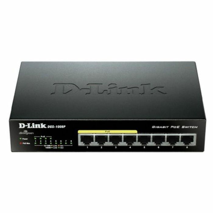 Switch D-Link DGS-1008P 8 Puertos/ RJ-45 Gigabit 10/100/1000/ PoE