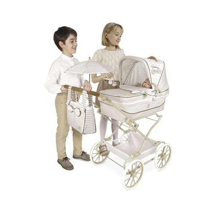 Decuevas Coche Reborn Plegable Verona con Sombrilla para Muñecas hasta 55 cm 40x90x90 cm Metal Plástico Poliéster 1