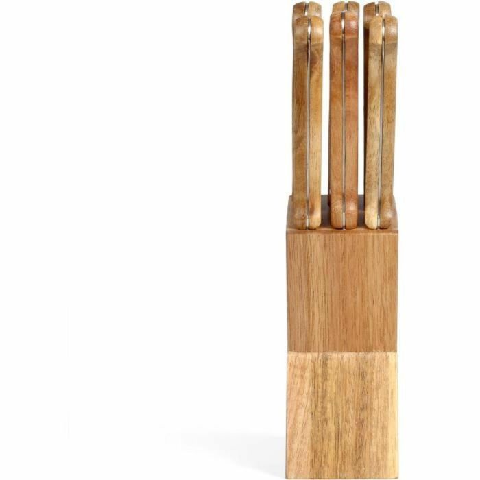 Livoo MEC133 LIV3523930097829 - Juego de 6 Cuchillos de Carne de 11 cm Acero Inoxidable y Mango de Madera de Acacia 4 Livoo MEC133 LIV3523930097829 - Juego de 6 Cuchillos de Carne de 11 cm Acero Inoxidable y Mango de Madera de Acacia 4