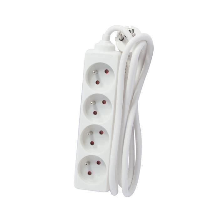 CHACON Power strip 4 enchufes 16A 3m blanco