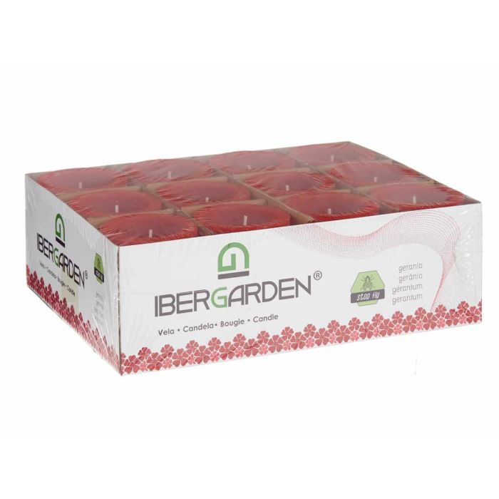 Vela Taco Geranio Ibergarden 7x8.8x7 cm, Rojo, Cera, Anti Moscas Natural (24 Unidades) 2 Vela Taco Geranio Ibergarden 7x8.8x7 cm, Rojo, Cera, Anti Moscas Natural (24 Unidades) 2