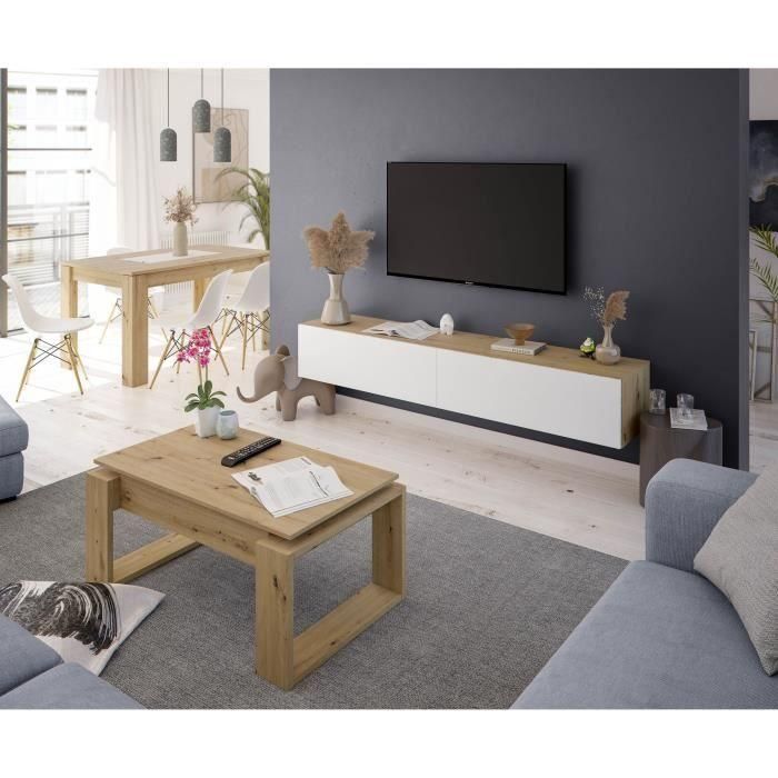 Mesa de centro elevable - BALTIK - Rectangular - Roble - Con patas - 105 x 55 x 45 cm 5 Mesa de centro elevable - BALTIK - Rectangular - Roble - Con patas - 105 x 55 x 45 cm 5