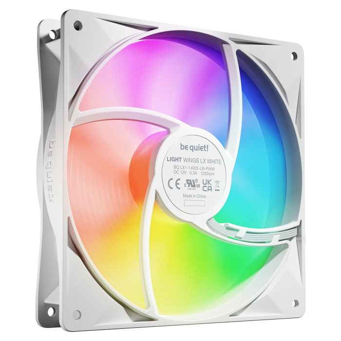 be quiet! LIGHT WINGS LX PWM White Triple-Pack Ventilador 140mm 1200 RPM con Iluminación LED para PC 1