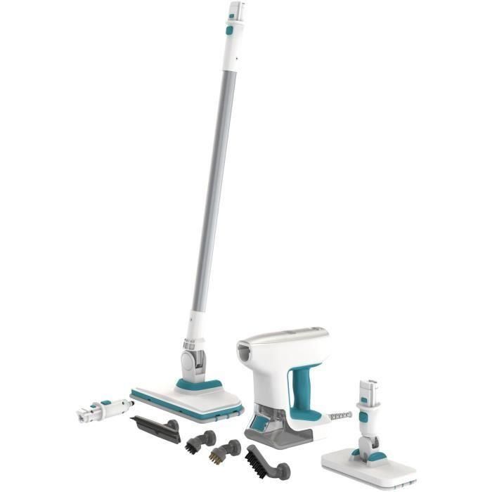 Mopa a vapor multifunción - BLACK & DECKER - BHSM15FX08-QS - 1500 W - 8 accesorios - Blanco / Gris / Azul Mopa a vapor multifunción - BLACK & DECKER - BHSM15FX08-QS - 1500 W - 8 accesorios - Blanco / Gris / Azul