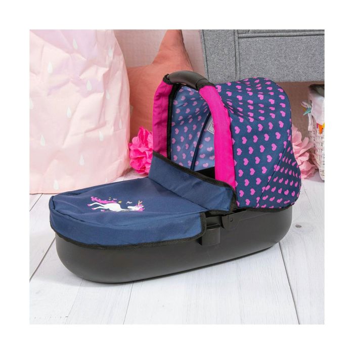 Coche muñecas stule pram azul marino 86x79x42 cm 3