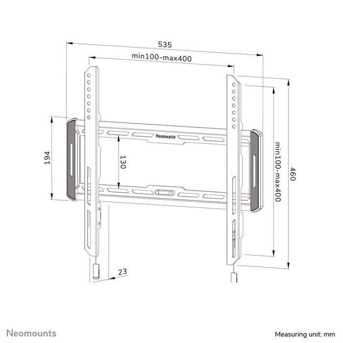 Neomounts WL30-550BL14 Soporte de Pared Plano para Pantalla, 32-75", Max 50 kg, VESA 100x100-400x400, Instalación Fácil - Negro