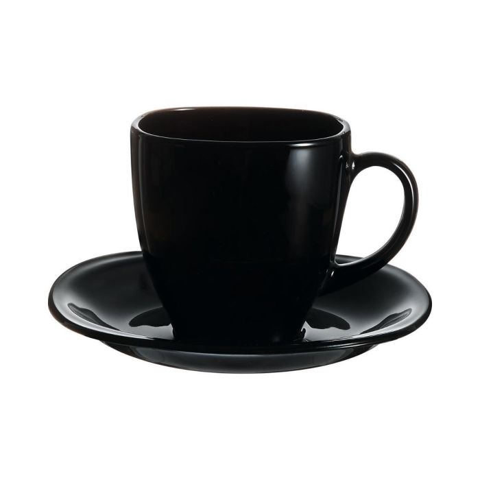 Caja 6 Tazas con Plato Vidrio Carine Negro Luminarc 22 cm 1 Caja 6 Tazas con Plato Vidrio Carine Negro Luminarc 22 cm 1