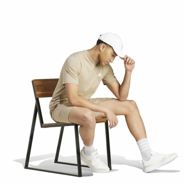 Camiseta de Manga Corta Hombre Adidas Seasonal Essentials Melange Beige