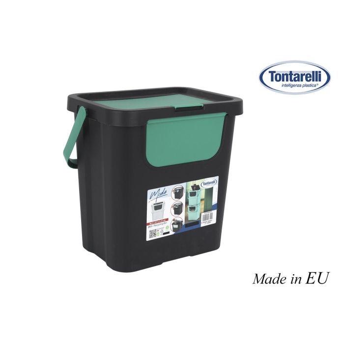 Inde Papelera con Asa Moda Double 24 Litros Verde/Negro 27.7x37x38.2 cm (6 Unidades) Inde Papelera con Asa Moda Double 24 Litros Verde/Negro 27.7x37x38.2 cm (6 Unidades)