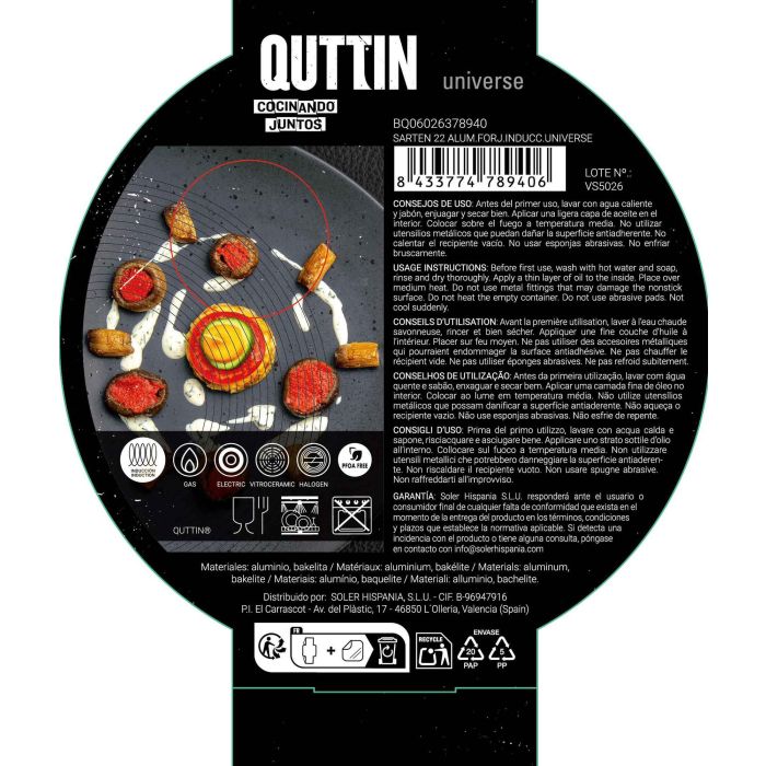 Sarten 22 Alum.Forj.Inducc.Universe Quttin (6 Unidades) 7