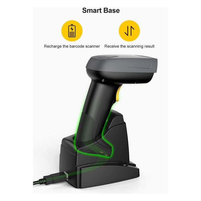 Inateck BCST-52 Lector de Códigos de Barras Portátil 1D/2D, Bluetooth/USB, Negro